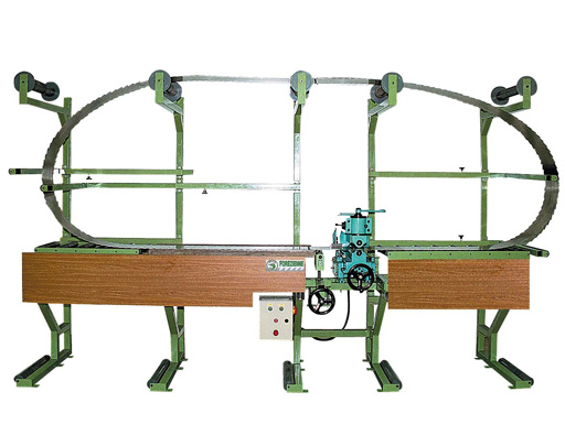 Dressing bench and rolling machine for manual machining of band saw blades on Vollmer machine